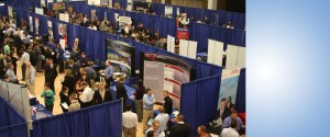 Students attended the Career Fair last fall for opportunities to meet companies and future employers. (Photo courtesy of BYU Career Services.)