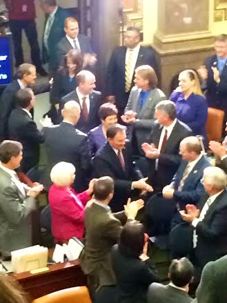 Gov. Gary Herbert as he first walks into the Utah House Chambers for his State of the State Address where he focused on three challenges.