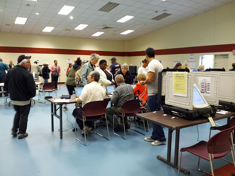 Early Voting at a Polling Station  Photo Credit: Ben Schumin at Wikimedia Commons