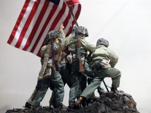 G.I. Joe action figures portray Raising the Flag on Iwo Jima in a display at the New York State Military Museum in Saratoga Springs, N.Y. (AP Photo.)
