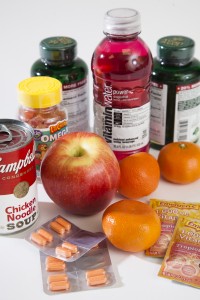 Fruits and supplements packed with vitamins and minerals are often taken in conjunction with having the common cold and flu. These healthy foods are packed with good nutrients but have not been proven to provide extra support to the body's immune system. (Photo by Elliott Miller.)