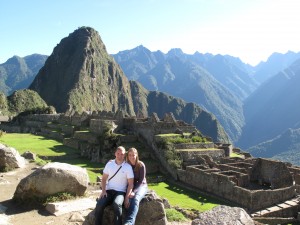 BYU Alumni and travel consultant Faroe Robinson travels with her husband Matt Robinson in Machu Picchu, Peru.  Social media has become a tool for people to learn from and share their travel experiences. (Photo courtesy of Faroe Robinson.)