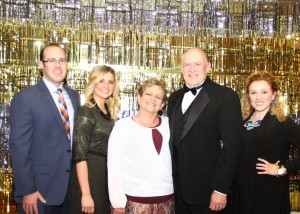 Randy Boothe (second on right) poses with his family (left to right: Mark Boothe, daughter in law Erin Boothe, wife Susan Boothe, and daughter Annalece Misiego) at the SCERA Star Awards on Saturday, February 22, 2014. (Photo courtesy of Derick Wolsleger)