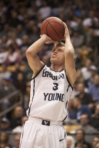 Tyler Haws hits a jumper against the Saint Mary's Gaels on Feb.1 in Provo, UT. 