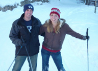 Couples enjoy the Saturday afternoon portion of the getaway snowshoeing and other activities. 