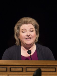 Suzanne Julian, a BYU librarian gave the devotional address. 