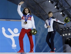 Sochi Olympics Medals Ceremony Figure Skating Women