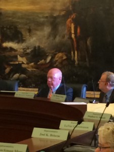 Sen. Stephenson sits in at the Public Education Appropriations Subcommittee to propose funding for his bill, SB34. 