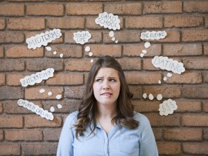 Genevieve Gantt mulls over the parts of her life that stress her out. BYU offers free resources to help combat stress levels.