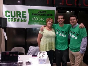 Sterling Jones and his mother, Jodie Jones, are working to expand the reach of JOJOs, which sells a nutritious dark chocolate bark. Photo courtesy Sterling Jones. 
