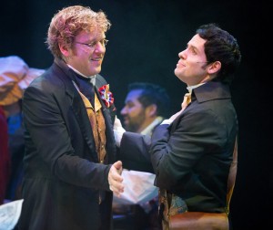 Timothy Cooper, right, plays the role of Marius in Hale Center Theater's production of "Les Miserables". 