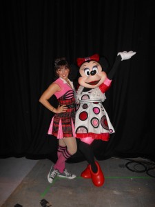 Page poses with Minnie during the Disney Live Southeast Asia tour. (Photo courtesy of Ashley Page.)