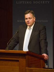 Villanova University vice dean and professor of law gives lecture on religious freedom. (Photo by Sarah Strobel Hill)