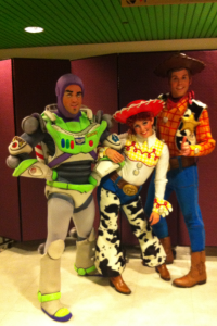 Buzz, Jessie (Page), and Woody Page performs as Jessie from the Disney Pixar film Toy Story during the Disney Live tour. (Photo courtesy of Ashley Page.)