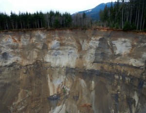 This March 23, 2014 photo, made available by the Washington State Dept of Transportation shows a view of the damage from Saturday's mudslide near Oso, Wash. (Photo Courtesy Associated Press). 