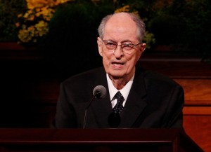 lder Robert D. Hales of the Quorum of the Twelve Apostles speaks at the Saturday afternoon session of general conference, 5 April 2014. (Courtesy of Mormon Newsroom)
