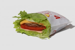 n-N-Out’s protein-style cheeseburger is a healthy alternative to an original hamburger. Lettuce is used in place of a bun, shaving off more than 150 calories. (Courtesy of In-N-Out)