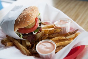 The pastrami burger and homemade fries combo meal is Stan's Drive-In's most popular menu item, paired with their famous homemade fry sauce. (Photo By Elliot Miller)