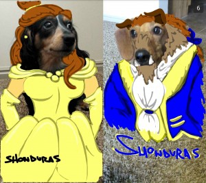 Shaun McBride frequently uses his pets as models in his Snapchat art, like turning them in Beauty and the Beast.  