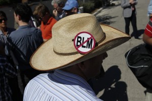 Ammon Bundy, son of rancher Cliven Bundy, talks to the media outside Metropolitan Police Department headquarters, Friday, May 2, 2014 in Las Vegas. Photo by Associated Press.