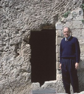 Kent Brown, an emeritus professor of Ancient Scripture at BYU conducted the conference. He visited  the Garden Tomb in  1997. Photo courtesy Kent Brown 
