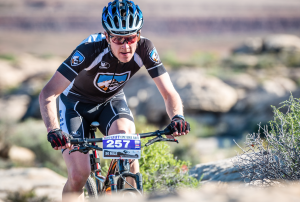 BYU student and professional mountain biker Danny Van Wagoner participates in the True Grit Epic Race in Southern Utah. Photo by Dave Amodt