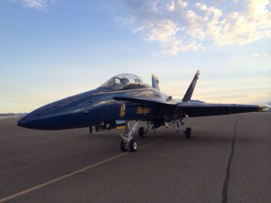 During demonstrations, six F/A-18 Blue Angels fly together in formations at speeds of up to 700 mph.