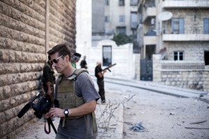 This September 2012 file photo posted on the website freejamesfoley.org shows journalist James Foley in Aleppo, Syria.In a horrifying act of revenge for U.S. airstrikes in northern Iraq, militants with the Islamic State extremist group have beheaded Foley  and are threatening to kill another hostage, U.S. officials say. (AP Photo/freejamesfoley.org, Manu Brabo)