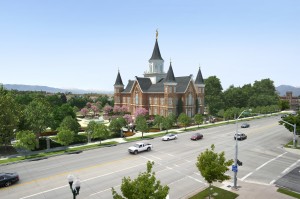 An artist illustrated a rendering of the Provo City Center Temple. The Church of Jesus Christ of Latter-day Saints has more than 140 temples operating worldwide. (LDS Newsroom)