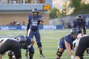 Chuckie Keeton wasn't spectacular but did enough in the Aggies' 40-20 win. (Utah State photo)