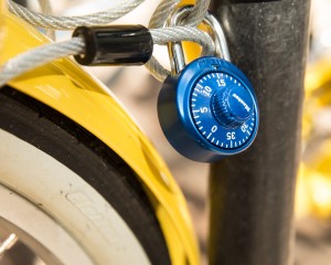 Vulnerable bike lock on BYU campus.  Photo by Maddi Dayton