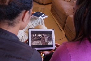 Missionaries use an iPad to show a gospel movie during a lesson. Missionaries now able to use videos, pictures and other materials produced by the Church to share the gospel. © 2014 by Intellectual Reserve, Inc. All rights reserved.