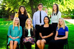 The soloists featured at the Young Artists Concert. Back row, left to right, Dru Daniels, Ethan Sherman, Adrienne Williams. Front row, left to right, Jasmine Weiss, Faith Nixon, Camille Balleza, Amanda Hofheins. (Photo courtesy of Covey Center for the Arts)