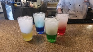Signature House Drinks representing Hufflepuff, Ravenclaw, Slytherin, and Gryffindor are available all week at The Wall.