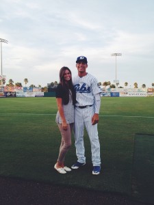 Shayli Hannemann poses with her husband, Jacob in ________. Shayli and Jacob live apart during the school year while Shayli pursues a degree at BYU and Jacob chases his dreams of playing Major League Baseball. (Photo courtesy Shayli Hannemann)