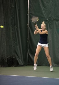 Mayci Jones competes against Denver as a freshman in February. (Universe Photo)