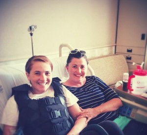 Mindy Catmull and her Mom Claire Shaw during a hospital visit. Shaw has been there for Catmull through the thick and thin.