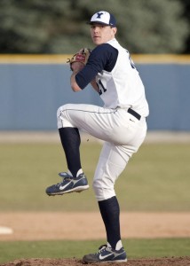 Marc Oslund pitches in a game during the 2009 baseball season. (photo courtesy Marc Oslund)