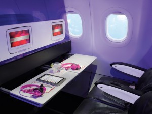 Virgin America offers their passengers WiFi, live television and a recently launched in-flight social network. BYU students going home for the holidays may have the opportunity to enjoy technology like this as they travel. (Photo by Virgin America)