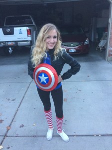 Emilee Draper "disneybounds" as Captain America. Draper created the costume using items of clothing she already had in her closet. (Emilee Draper)