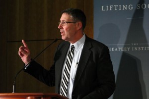 John Herbst is a retired diplomat who served as ambassador to both Ukraine and Uzbekistan. Herbst addressed BYU faculty and students at the Wheatley Institute's Distinguished Lecture in International affairs on Jan. 22. (The Wheatley Institute)