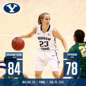 Makenzi Morrison's record 7-for-7 three-point shooting was key in BYU's 84-78 win at Pepperdine.