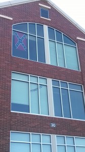 This confederate flag hangs from room 4202 in Building 30 of Heritage Halls. On-Campus Housing policy states that (Eric Morgan)