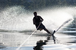 Chandler skis on the water as well, showing his athleticism despite his situation. (Photo courtesy of Chandler Balkman)