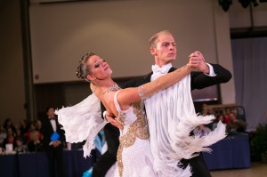 Casey Treu performs with his wife Kayci Treu at the BYU November DanceSport in 2014. (Sarah Wight)