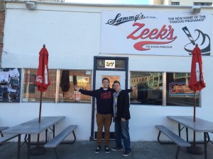 Brothers Isaac and Alex Ames stand in front of Zeek's, the brand replacing Sammy's. The two are taking over the company after employee complaints arose and business declined under previous owner Sam Schultz. (Zeek's)