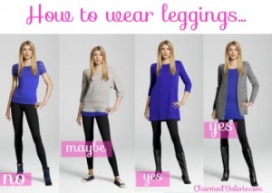 For those who choose to wear leggings, certain fashion rules are advised, such as wearing longer shirts or jackets to cover the waistband area. (Reddit)