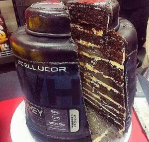 A cake that looks like protein. (Twitter)