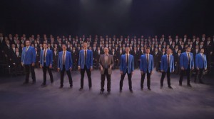 Members of the BYU Men's Chorus sing with Vocal Point and James Stevens in the viral YouTube video titled "Nearer My God To Thee." The Men's Chorus will sing in Salt Lake at General Conference this year. (Screenshot)