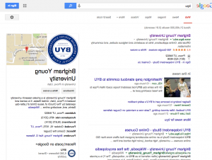 Screenshot of com.google search for BYU